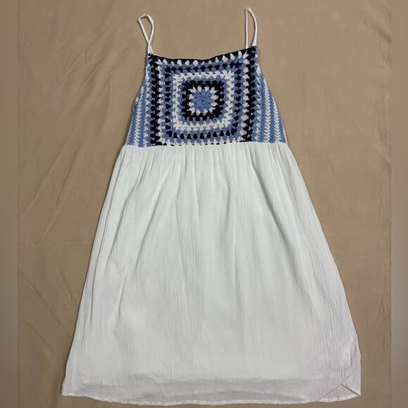 Cynthia Rowley Sleepwear Women’s Blue and White Crocheted Dress Size Small - Picture 1 of 7